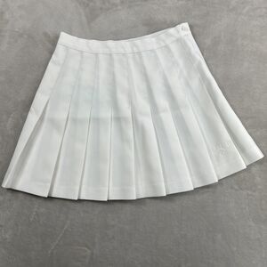 Vtg Reebok Women Pleated Skirt Size 8 White Tennis Golf Logo Zipper Athletic